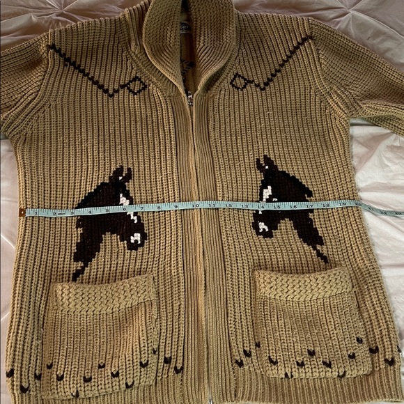 Miller Vintage Horse Cardigan Cowichan Sweater Knit Cowgirl Cowboy Western 70s - Picture 13 of 14